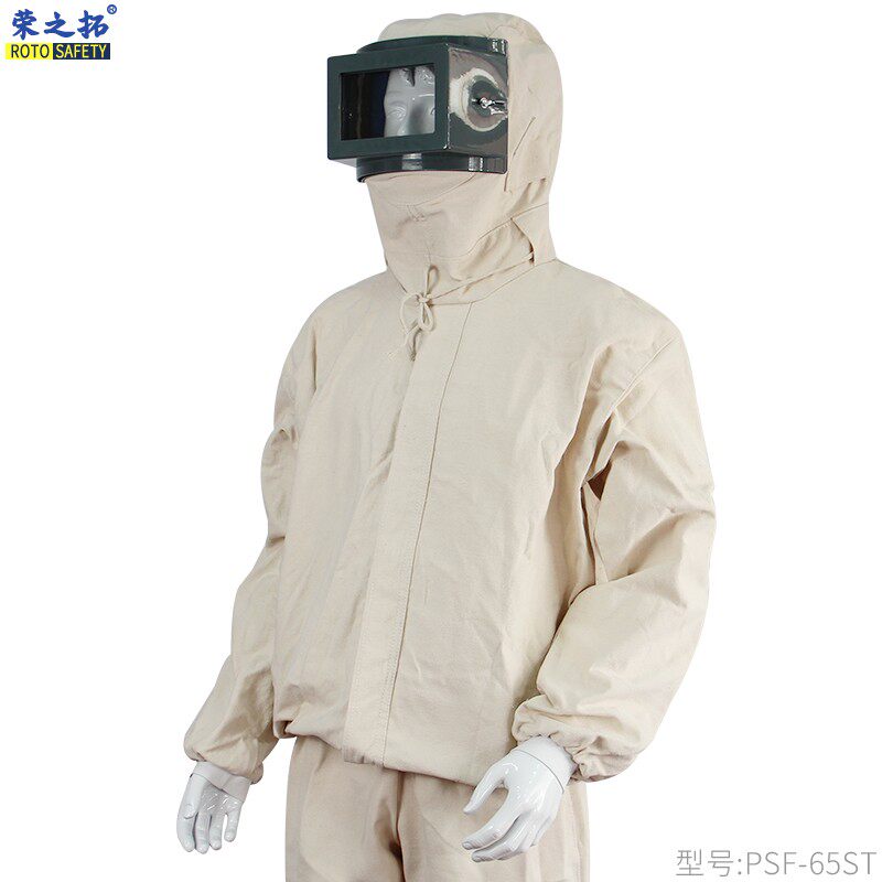 分体连体加厚帆布喷砂服 清砂铲漆除锈喷涂服防尘耐磨打砂衣砂裤