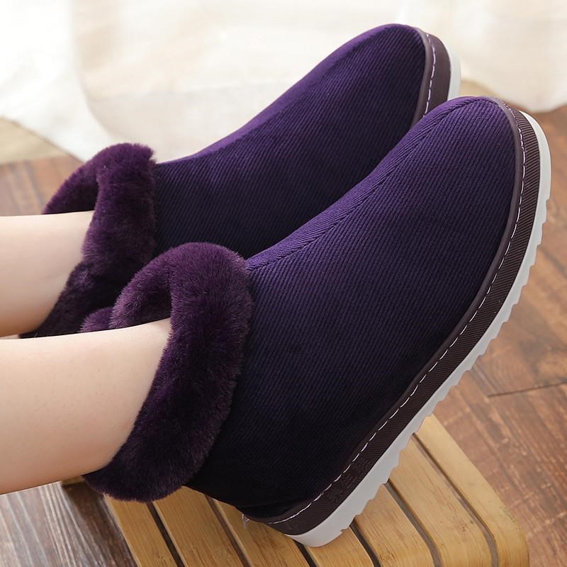 冬季加绒加厚手工棉鞋女防滑保暖高帮老年人棉拖鞋男士居家鸡婆鞋