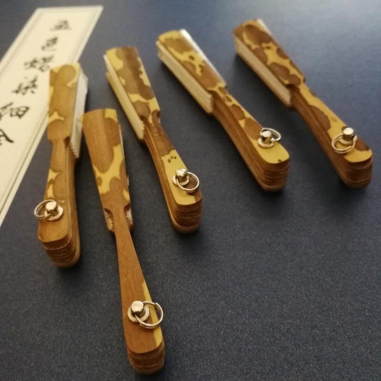 2.5寸迷你空白扇子玉竹湘妃梅妃斑E竹扇骨文玩小折扇环扣题字便携