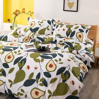 纯棉牛油果被罩四件套150x200cm加厚透气单件床单全棉被套