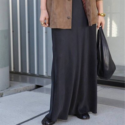 Deuxieme Classe斜丝裁剪砂洗 铜氨丝/人造丝混纺 弹力Z腰围鱼尾