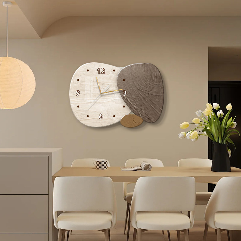 石来运转电表箱装饰画带钟表推拉开关画配电箱遮挡挂X画侘寂风壁