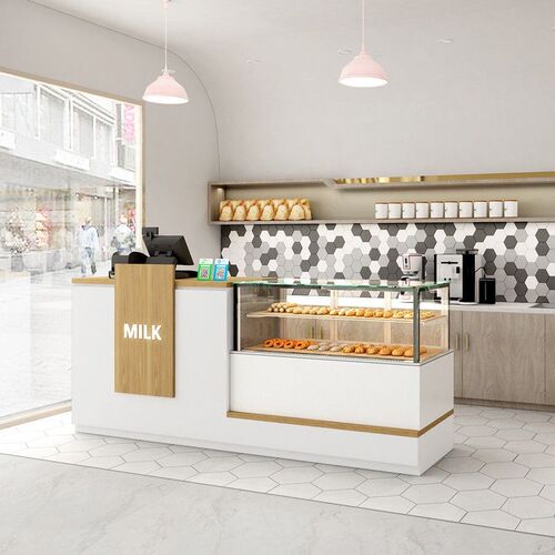 现代简约奶茶店咖啡厅p吧台甜品蛋糕店收银台转角前台桌接待台定