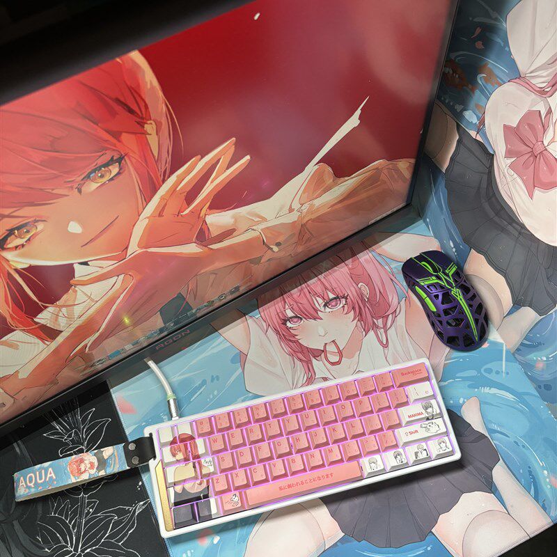 粉色makima 键帽 适配wooting ez63 made68 美加狮 mu68pro rs7等