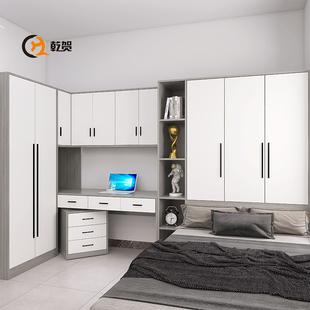 床柜子组合套装卧室小户型t儿童房实木书柜学习桌榻榻米床衣柜一