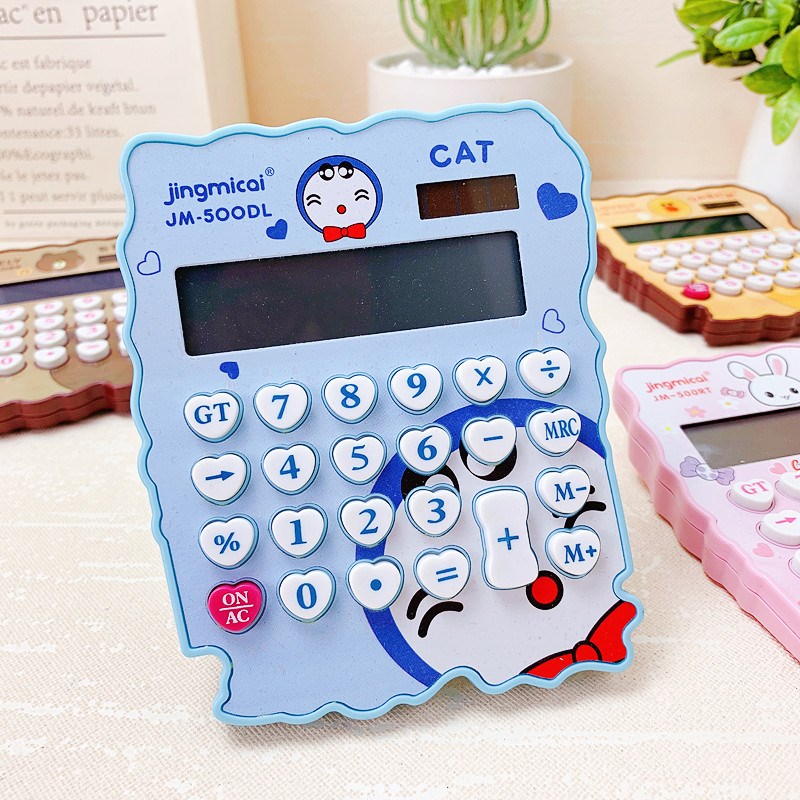 可爱卡通图案不规则造型计算机学生办公会计用便携式12位数计算器