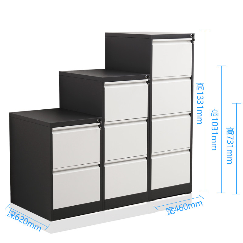 挂捞柜 三四斗卡箱文件柜抽屉式带锁铁皮L档案柜a4挂快劳资料柜