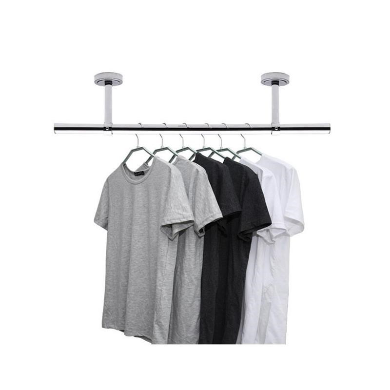 304不锈钢固定式阳台晾衣杆顶装单杆晾衣架家用室内挂衣杆晒衣杆