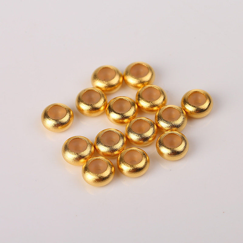 古法沙金磨砂硅胶定位隔片隔珠diy手工手链项链防滑扣固定扁珠