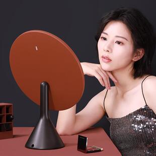 MUID化妆镜带灯大圆镜桌面台式日光镜子女生卧室补光led化妆台镜