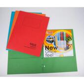 20个装 益而高3001P001 A4纸皮双面带内插袋文件夹纸质资料夹