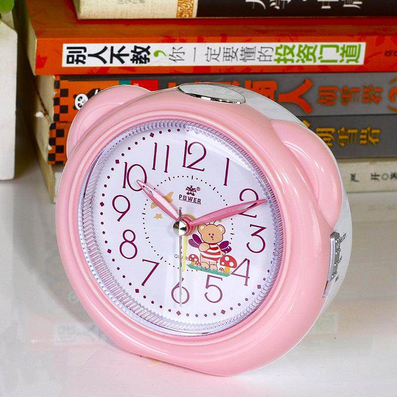 正品霸王学生小闹钟个性静音音乐闹钟卧室床头超静音台钟简约时尚