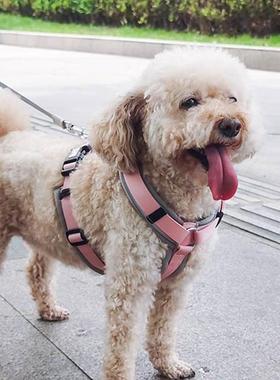 可调节胸背MayChan反光不勒脖小中大型犬粉绿蓝色Y项圈遛狗牵引绳