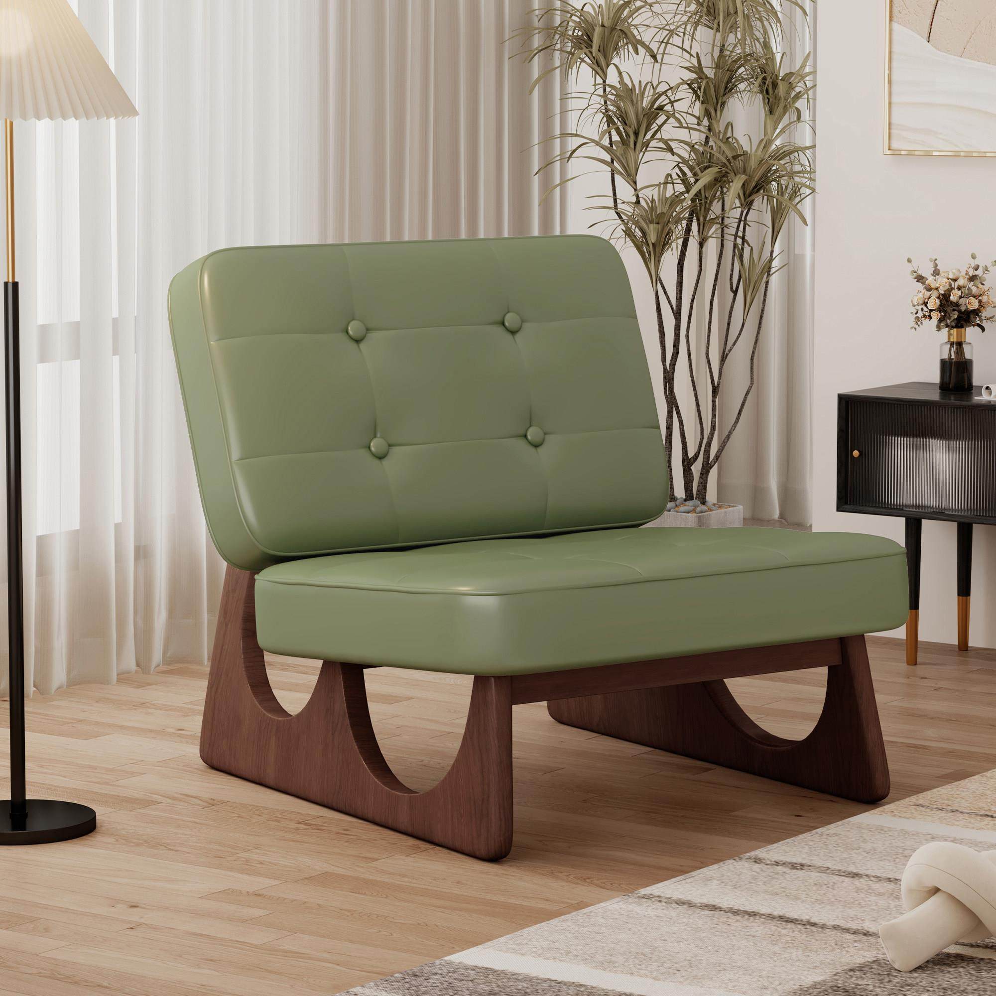 侘寂风单人沙发椅实木复古轻奢客厅设计师异形阳台民宿懒人休闲椅