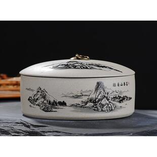 陶瓷家用 茶饼罐三饼罐一饼罐叠层七层叠加罐茶饼收纳盒茶叶包装