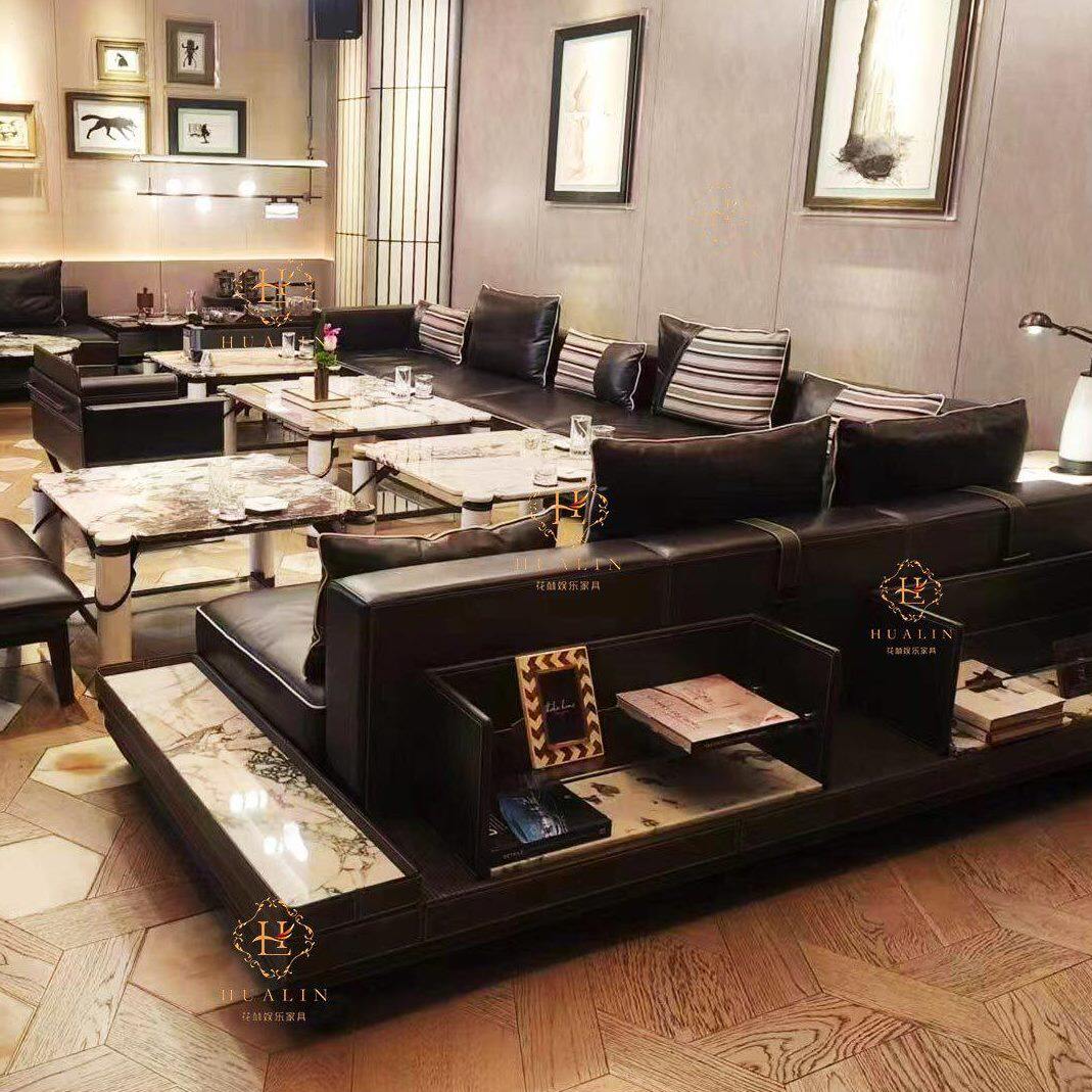 ktv沙发私人影院酒吧夜总会包厢港式轻奢清吧歌舞厅茶几沙发组合