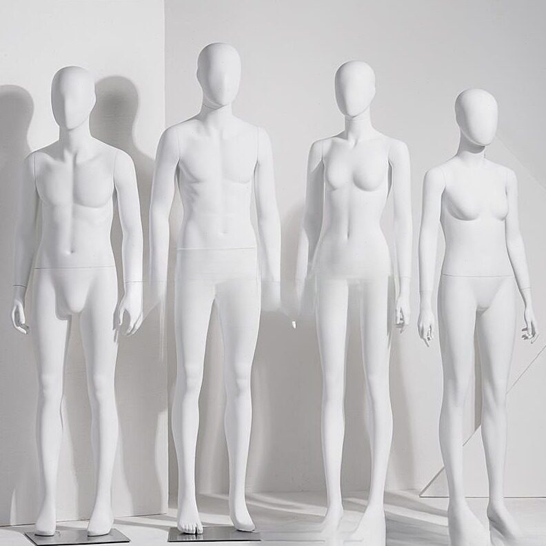 直销哑光白全身模特道具女服装店女装展示架橱窗拍摄女情侣模特架