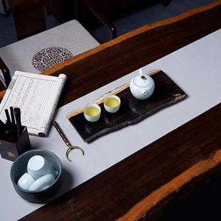 天然木化石干泡茶盘不规则原切茶台茶具民宿茶室办公室高级感茶具