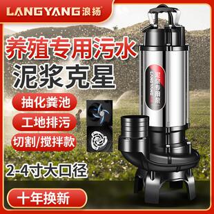 泥浆泵家用抽粪水泵220v养殖场鱼塘清淤泥污水泵380v三相抽泥浆泵