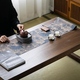 家用禅意防水桌旗轻奢高端长条茶旗茶台茶桌布垫 问沧织锦茶席中式