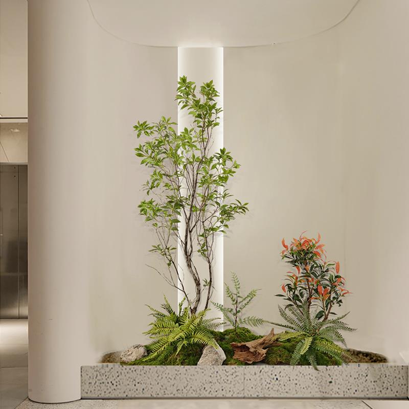 仿真绿植造景吊钟马醉木室内大型假树楼梯下景观植物转角装饰定制