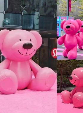 网红熊玻璃钢雕塑定制粉色沙滩熊布朗熊户外卡通熊模型装饰摆件
