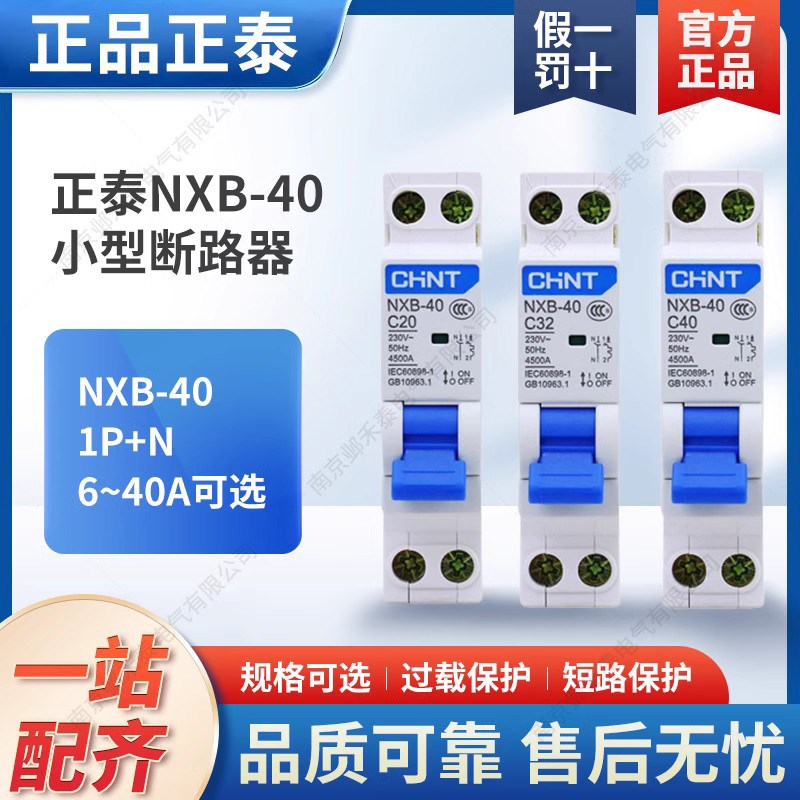 正泰昆仑NXB-40 1P+N双进双出DZ267升级版家用空气开关小型断路器