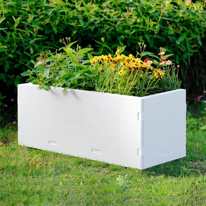 pvc花箱种植箱户外庭院长方形花盆市政道路绿化围栏隔断花槽定制