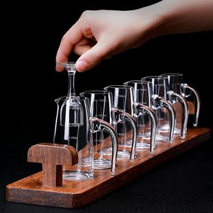 白酒杯分酒器套装 中式 水晶玻璃家用一口杯烈酒杯酒盅酒壶创意酒具