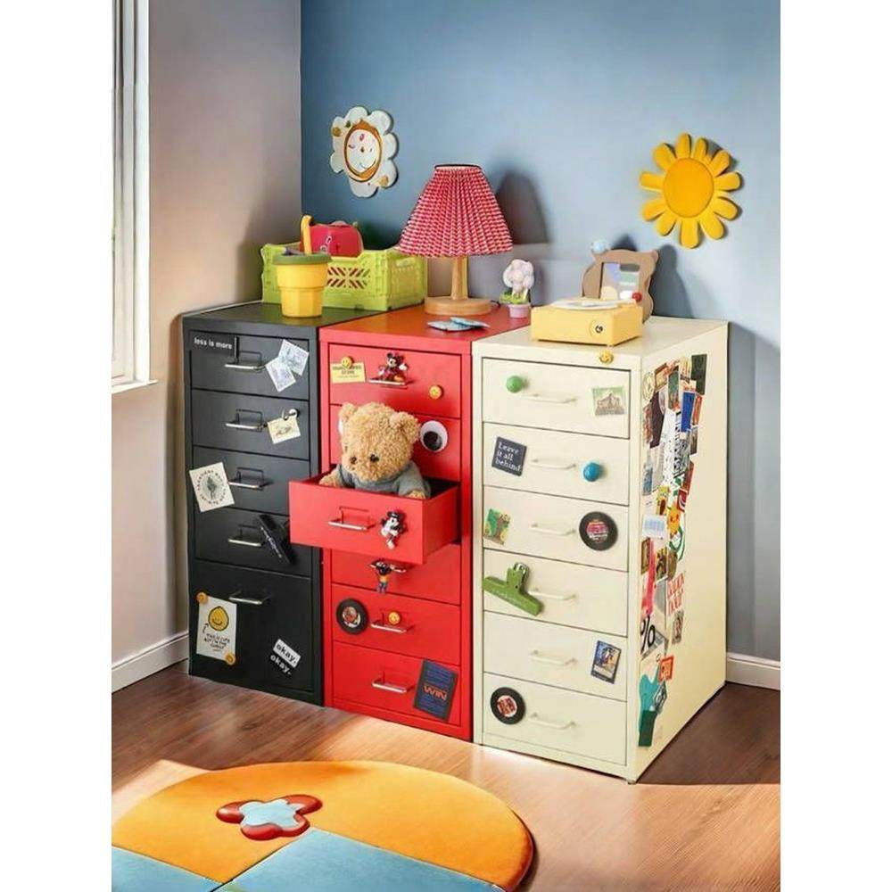 儿童抽屉式收纳柜铁皮柜桌下抽屉柜床头储物柜多层可移动夹缝柜,收纳整理,收纳柜,淘宝优惠券,粉丝福利购,淘宝优惠卷