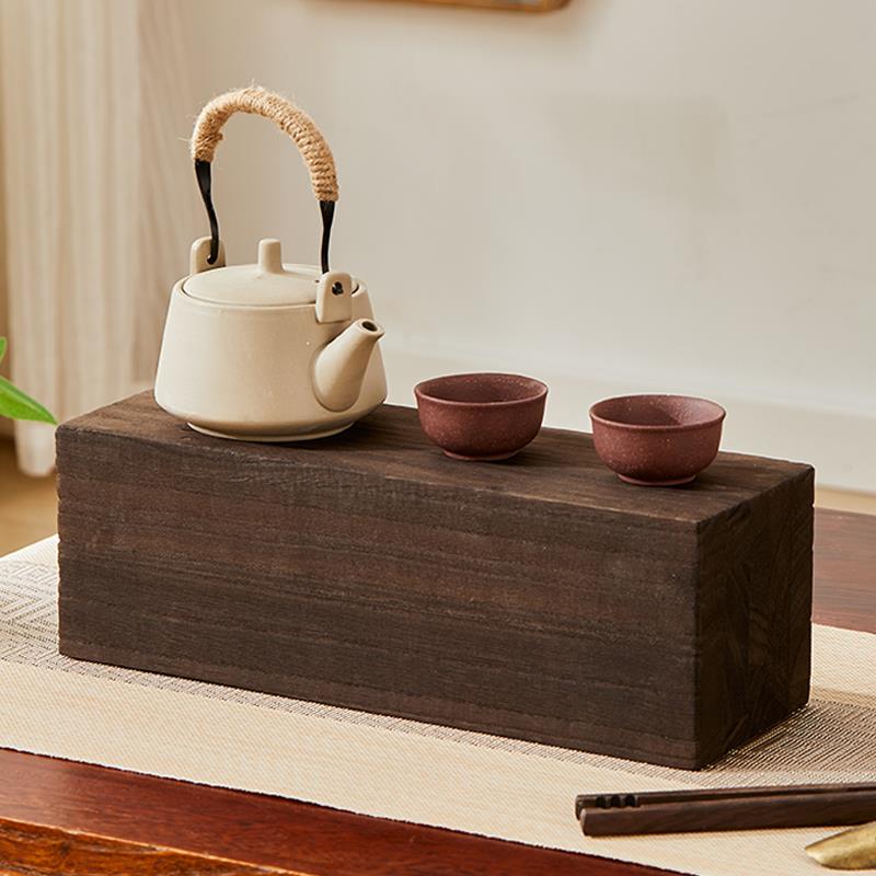 实木桌面长方形底座摆件展示架香炉茶具茶壶垫置物茶杯托架晾杯架