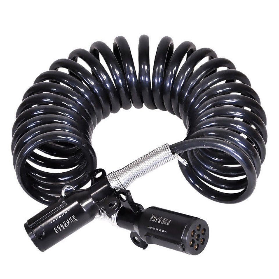 黑色头半挂车七孔连接挂车线螺旋防冻耐寒抗拉申高回弹大圈