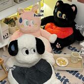 可爱毛绒懒人沙发椅坐墩房间卧室榻榻米飘窗小坐垫地上卡通靠背垫