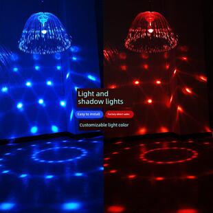 网红水母灯天花吊顶七彩光纤水母灯挂树文旅景观亮化装饰小吊灯饰