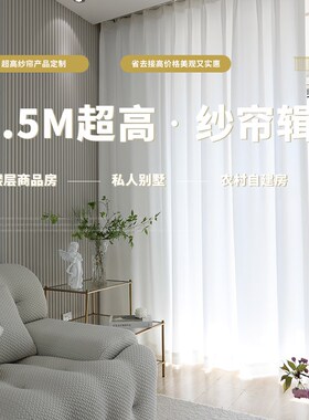 超别墅客厅幻影金刚沙加纱帘农村自建房卧室阳台白色帘白纱