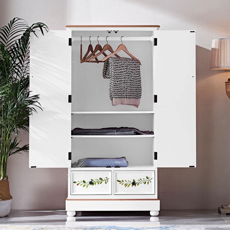 80厘米美式家用卧室小衣柜双门储物柜抽屉儿童收纳柜阳台进门玄关