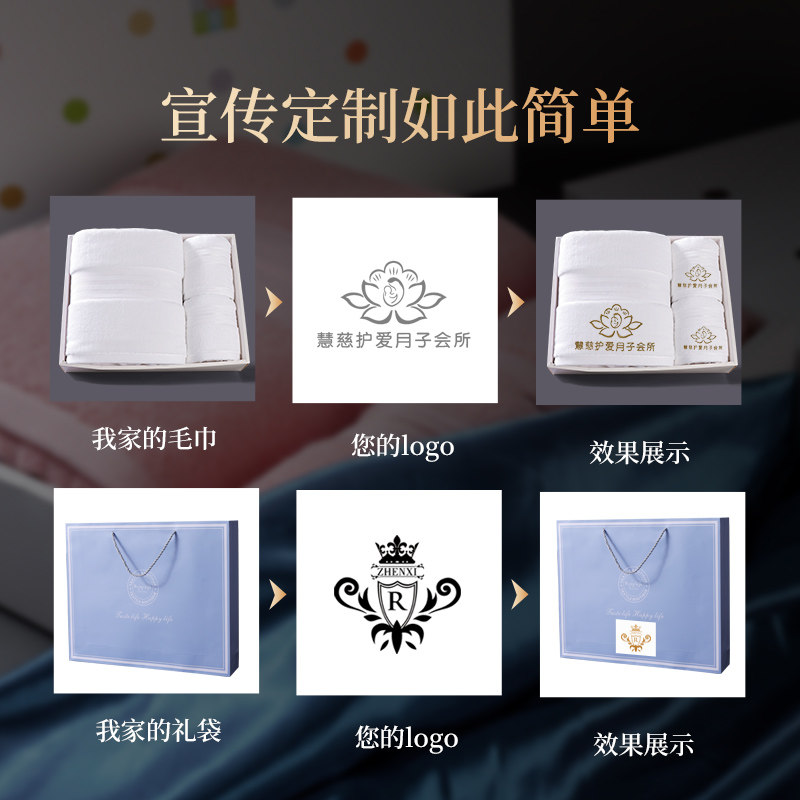 高级毛巾浴巾三件套礼盒套装公司企业员工伴手礼礼品定制logo