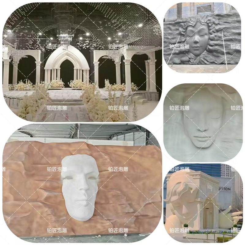 巨型人脸泡沫雕塑大卫天使美陈摆件酒吧咖啡店拱门装饰玻璃钢定制