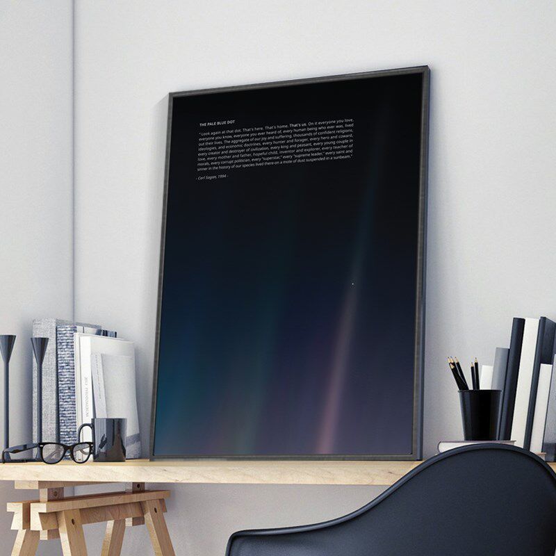 暗淡蓝点装饰画客厅墙画卧室抽象壁画宇宙星空太空淡蓝色圆点挂画