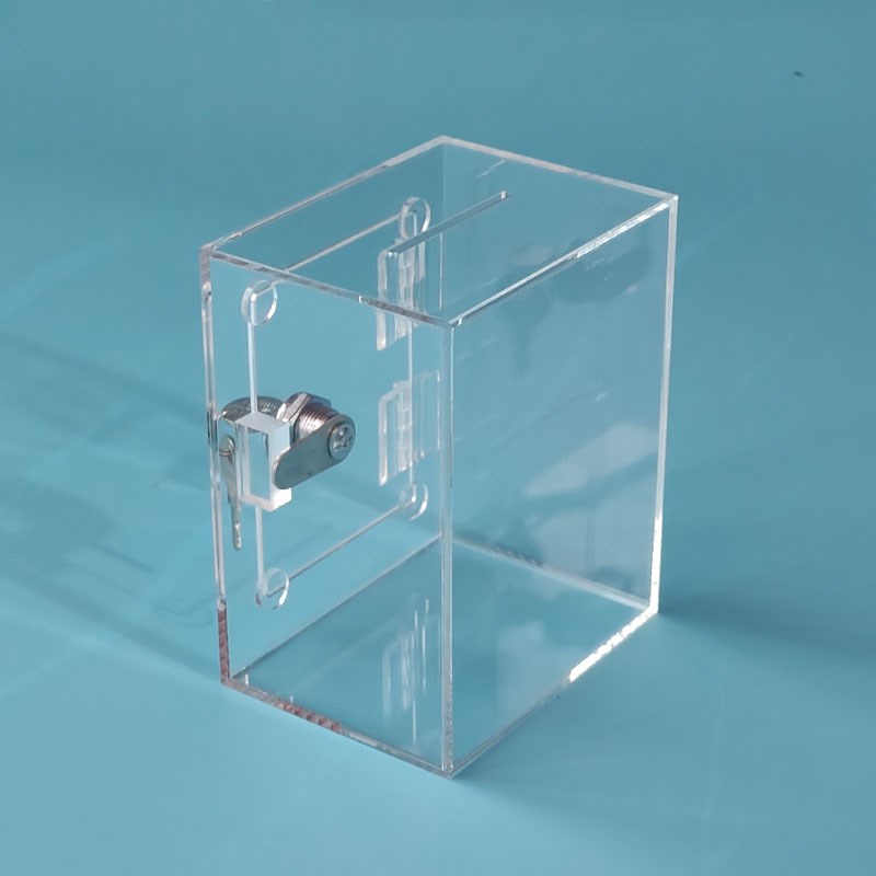 亚克力存钱罐透明带锁小号存钱箱可存可取带锁储蓄罐箱零钱盒包邮