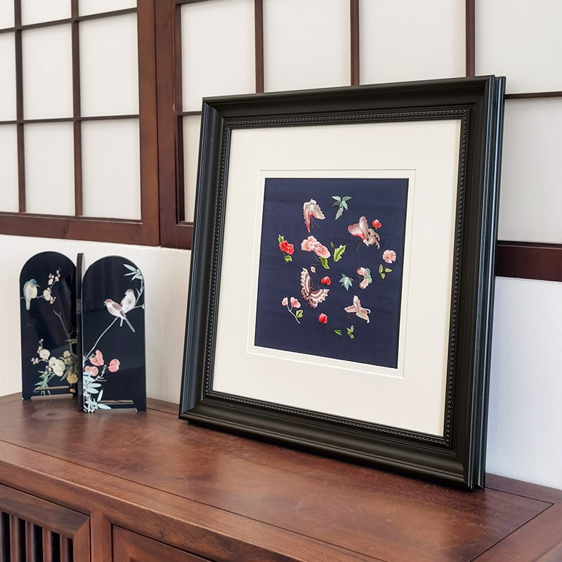 【非遗苏绣】中古风刺绣装饰画中国风客厅卧室挂画斗柜摆画图片