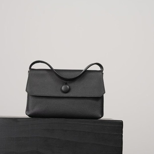 Sally bag原厂胎牛皮纽扣手机包牛颈纹简约设计手拎信封小方包女