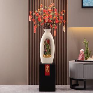 客厅大型陶瓷花瓶入户玄关屏风摆件客厅插花电视柜旁落地竖高装饰