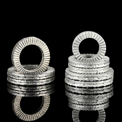 304不锈钢双叠自锁防松垫圈 DIN25201咬合式楔形带齿防滑锁紧垫片