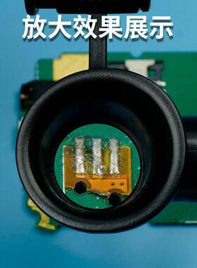 双目头戴式放大镜10X 15X 20X 25X光Led时钟修覆眼罩识别