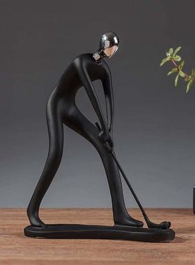 创意时尚人物摆设黑色家居装饰品新房客厅电视柜酒柜摆件结婚礼物