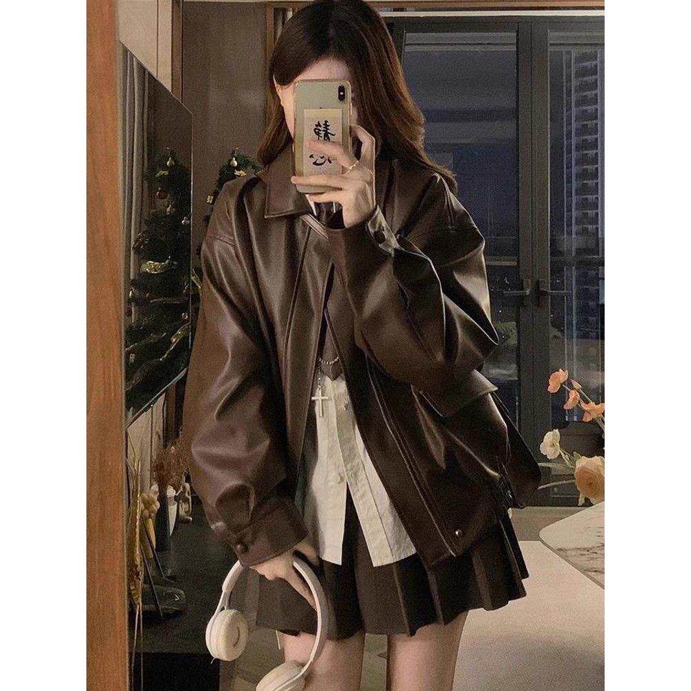 美拉德pu皮衣外套女2026春秋季新款爆款美式机车服短款夹克小个子