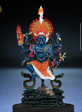 16寸密迹金刚秽迹金刚神像敦煌彩密彩树脂风水桌面工艺品手工摆件