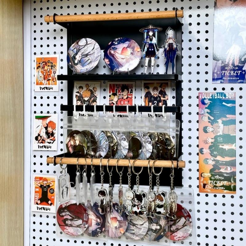 吧唧收纳盒壁挂洞洞板磁吸上墙钥匙扣挂件宿舍痛桌谷子展示置物架