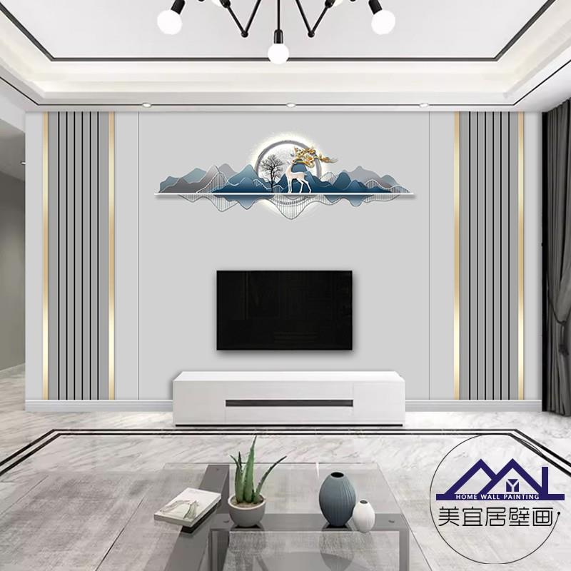 简约电视背景墙壁纸客厅定制壁画3d立体影视墙壁布2025新款墙布8d